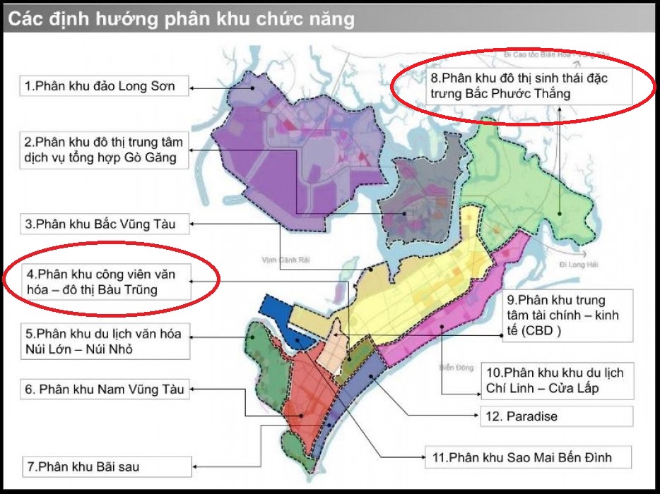 Phân khu chức năng tại Vũng Tàu