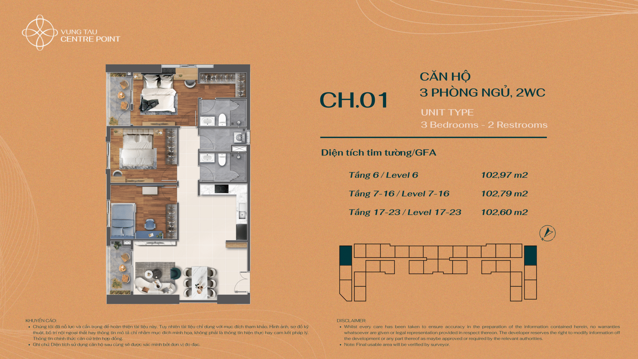 Mặt bằng căn hộ Vũng Tàu Centre Point