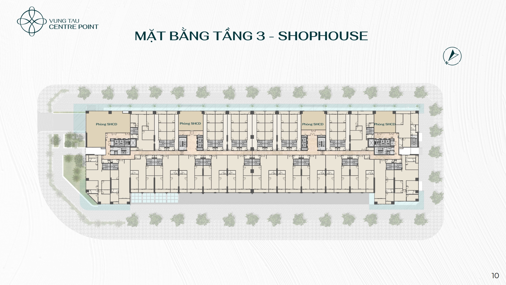 Mặt bằng tầng 3 shophouse dự án căn hộ Vũng Tàu Centre Point