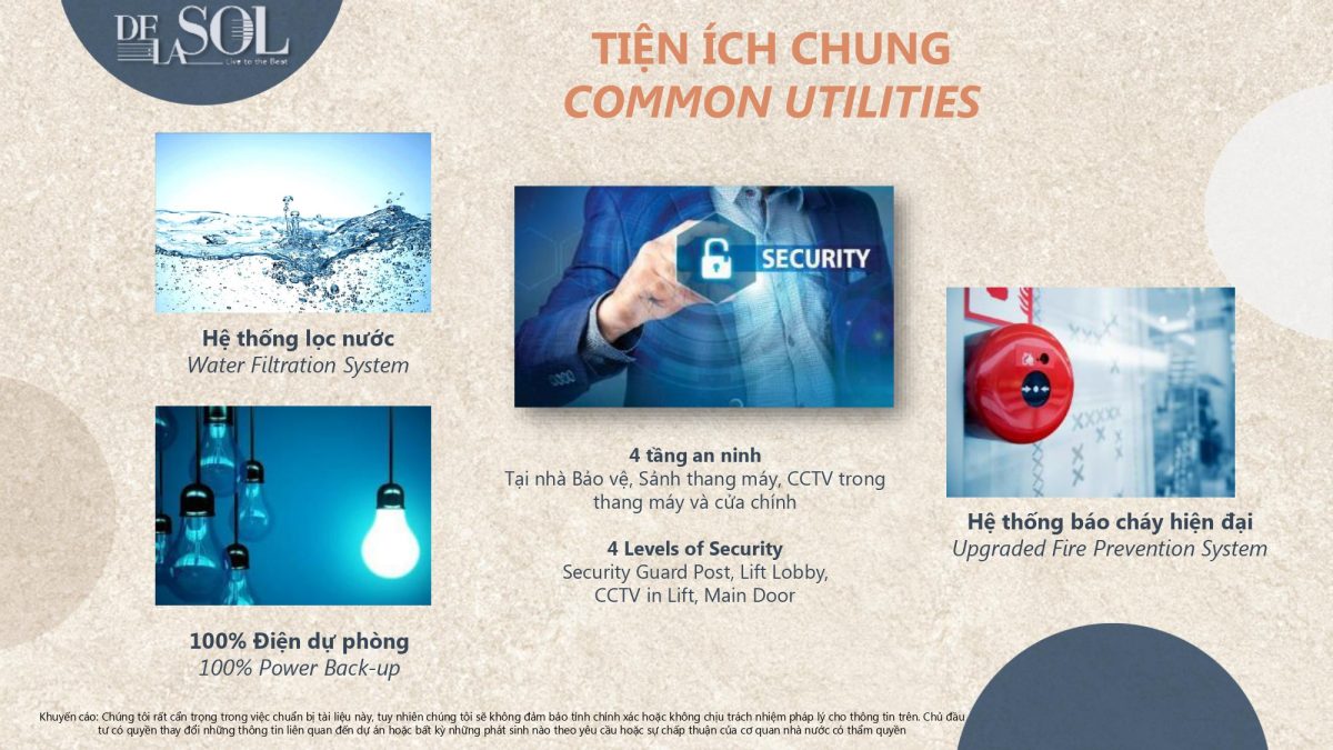 Tiện ích chung của căn hộ Delasol