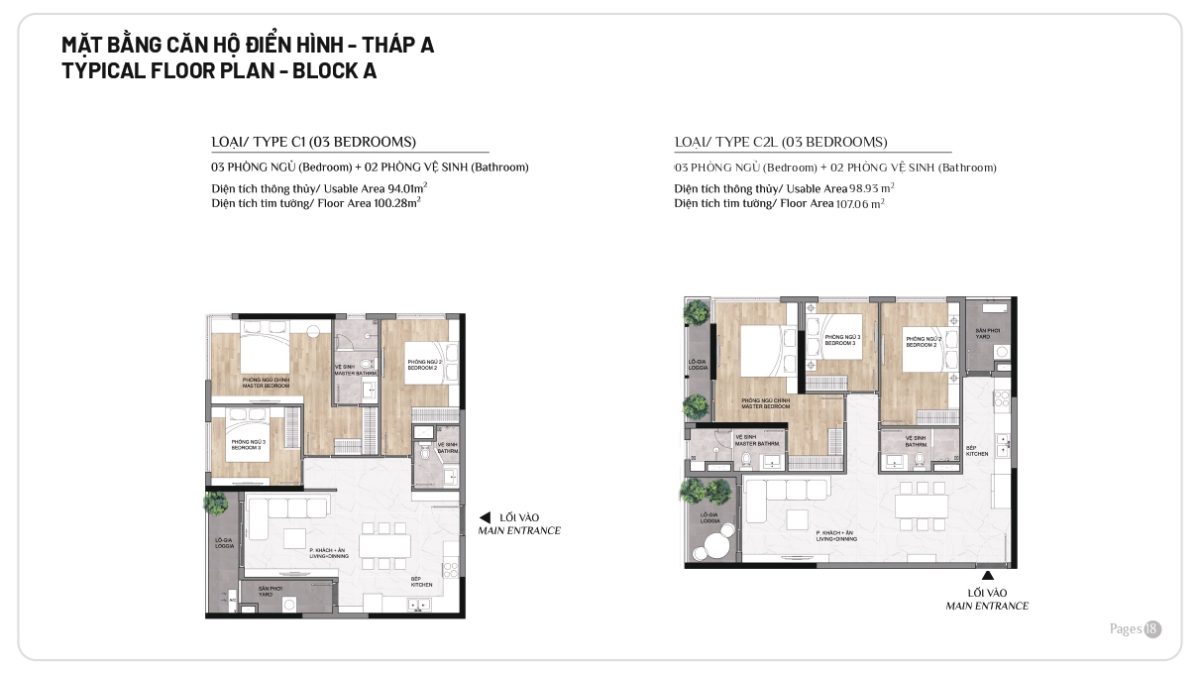 Mặt bằng căn hộ điển hình Elysian của Block A