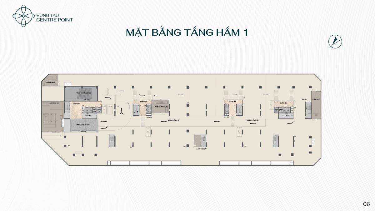 Mặt bằng hầm tầng 1 căn hộ Vũng Tàu Centre Point