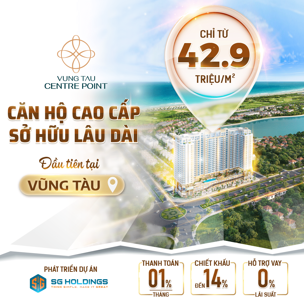 Banner quảng cáo dự án căn hộ Vũng Tàu Centre Point